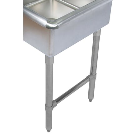 Bk Resources 1-5/8 in W x 18.75 in L x Stainless Steel, Stainless Steel Legs and End Bracing BKL-SSH-1430